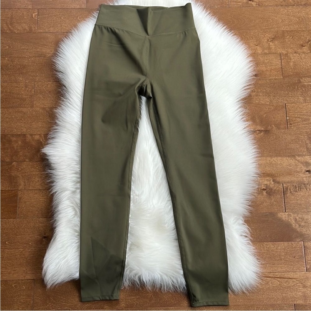 NWT Madewell Form High Rise Leggings Kale Green Recycled Nylon Small